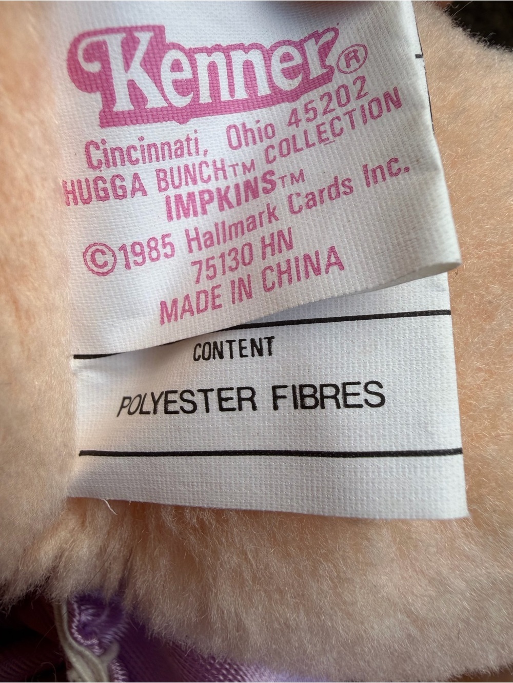 VTG 1985 Kenner Hugga Bunch Impkins Purple Hair Plush Doll 18" - Picture 12 of 12